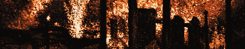 Pixel-art translation of Maximilien Luce, Factories near Charleroi (Usines près de Charleroi) (1897): factory chimneys and furnaces near Charleroi smoke under a hazy sky.