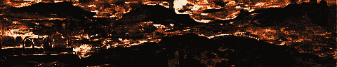 Pixel-art translation of Constantin Meunier, Mining Region (Steenkolenstreek) (undated): a smoky industrial mining landscape of chimneys and spoil under a heavy sky.