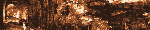 Pixel-art translation of Jan Brueghel the Elder, Fire (Allegory of Fire) (1606): an allegory of fire: a crowded scene of forges, furnaces and burning tools.