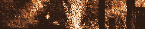 Pixel-art translation of Maximilien Luce, Factories near Charleroi (Usines près de Charleroi) (1897): factory chimneys and furnaces near Charleroi smoke under a hazy sky.