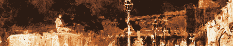 Pixel-art translation of Claude Monet, Arrival of the Normandy Train, Gare Saint-Lazare (1877): a steam train arrives under the iron-and-glass roof of the Gare Saint-Lazare in clouds of steam.